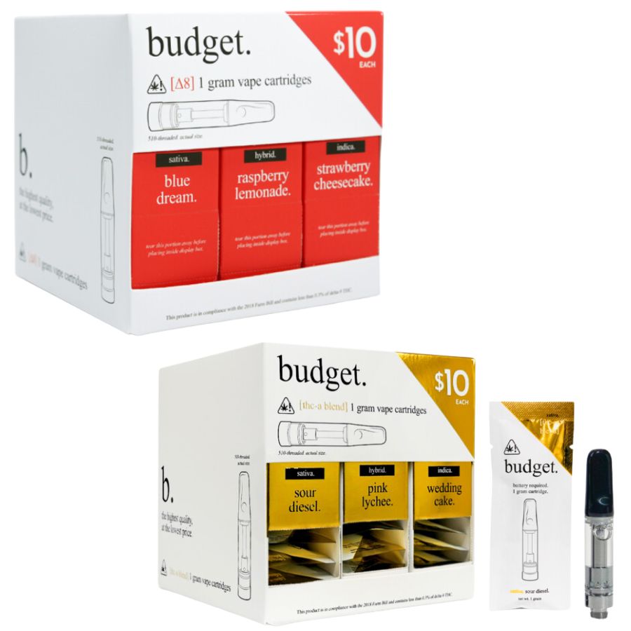High resolution image showcasing BUDGET ASSORTED FLAVORS CARTRIDGES.