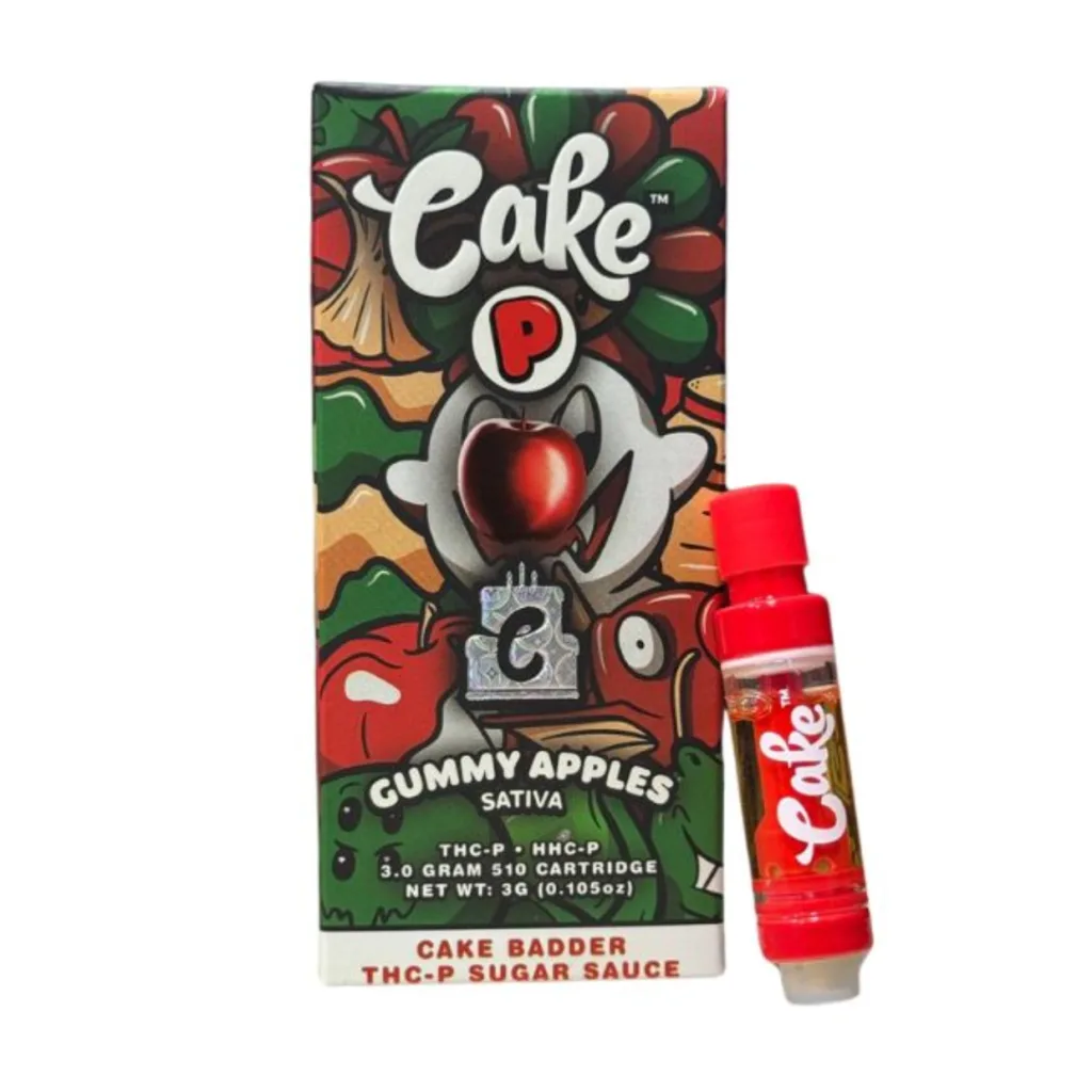 High resolution image showcasing CAKE ‘BADDER SUGAR SAUCE’ THC-P CARTRIDGE.