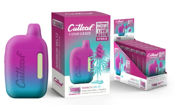 CUT LEAF COLD PRESSED ‘THC LIVE ROSIN 2.0’ DISPOSABLE offers a premium experience from CUTLEAF EXOTICS.