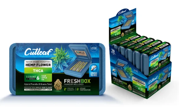 High-quality CUT LEAF THC-A PRE ROLL w/FRESH BOX from CUTLEAF EXOTICS.