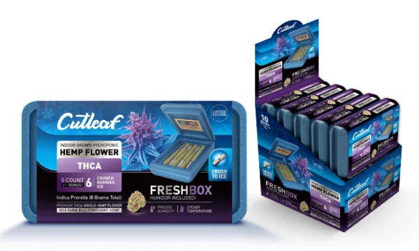 High-quality CUT LEAF THC-A PRE ROLL w/FRESH BOX from CUTLEAF EXOTICS.