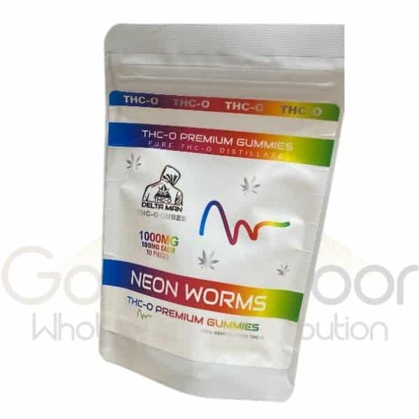 DELTA 8 MAN ‘THC-O’ NEON WORMS – DELTA 8 MAN official product photo