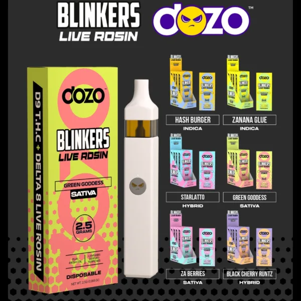High-quality image of DOZO ‘BLINKERS’ THC-P DISPOSABLE.