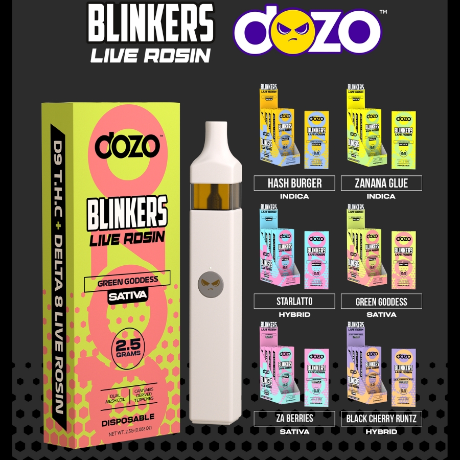 High-quality image of DOZO ‘BLINKERS’ THC-P DISPOSABLE.