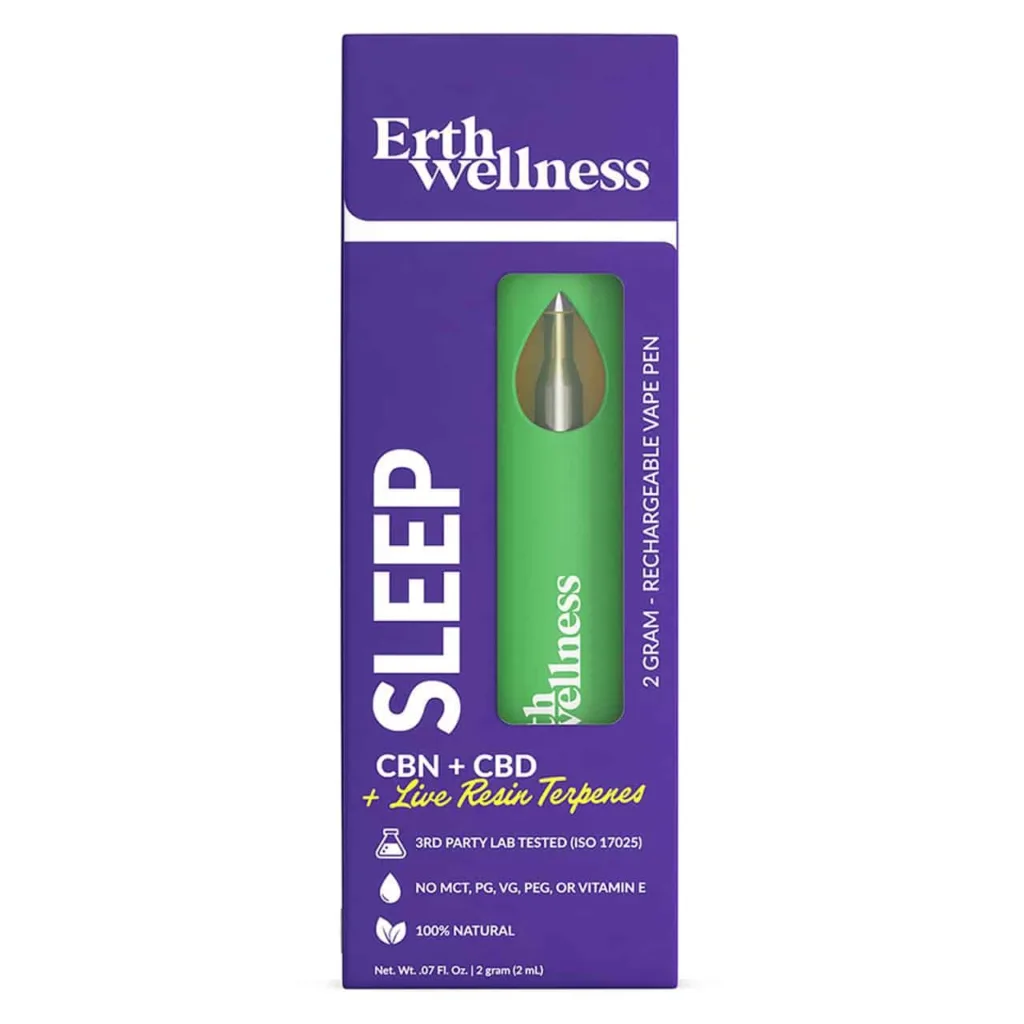 Close-up and lifestyle images of the ERTH WELLNESS CBD + LIVE RESIN TERPS DISPOSABLE by ERTH WELLNESS.