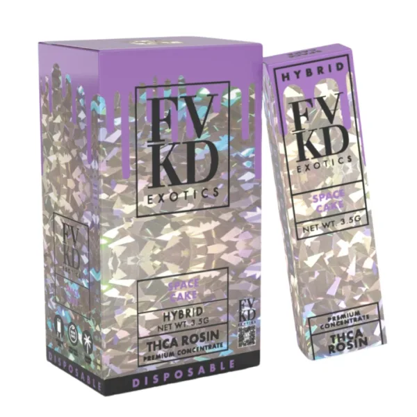 High resolution image showcasing FVKD EXOTICS  ‘THC-A ROSIN’ DISPOSABLE.
