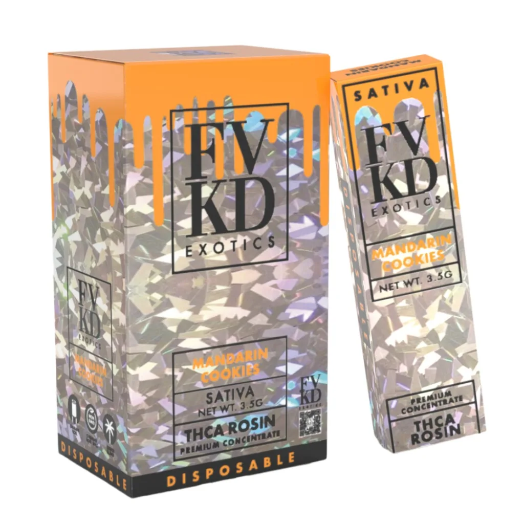 High resolution image showcasing FVKD EXOTICS  ‘THC-A ROSIN’ DISPOSABLE.