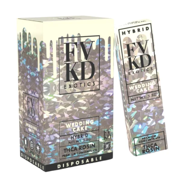 High resolution image showcasing FVKD EXOTICS  ‘THC-A ROSIN’ DISPOSABLE.