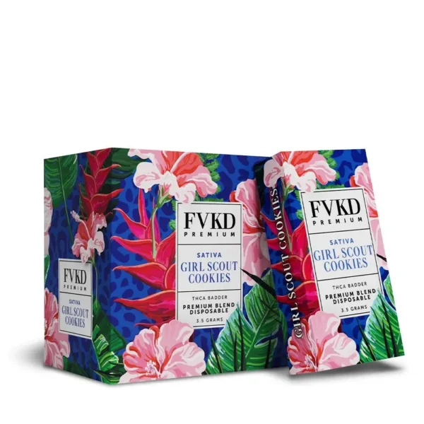 Close-up and lifestyle images of the FVKD PREMIUM ‘THC-A BADDER BLEND’ by FVKD.