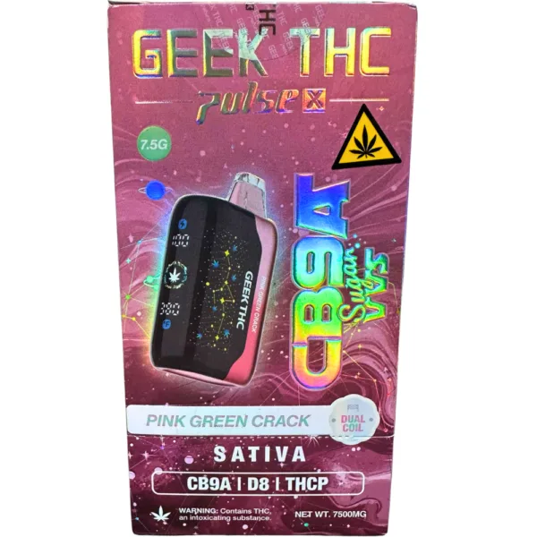 Close-up and lifestyle images of the GEEK THC PULSE-X by GEEK THC PULSE.