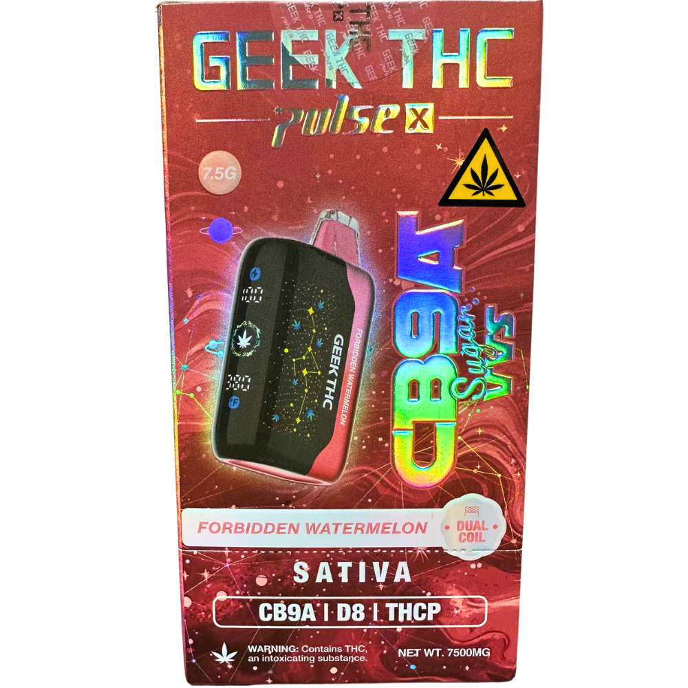 Close-up and lifestyle images of the GEEK THC PULSE-X by GEEK THC PULSE.
