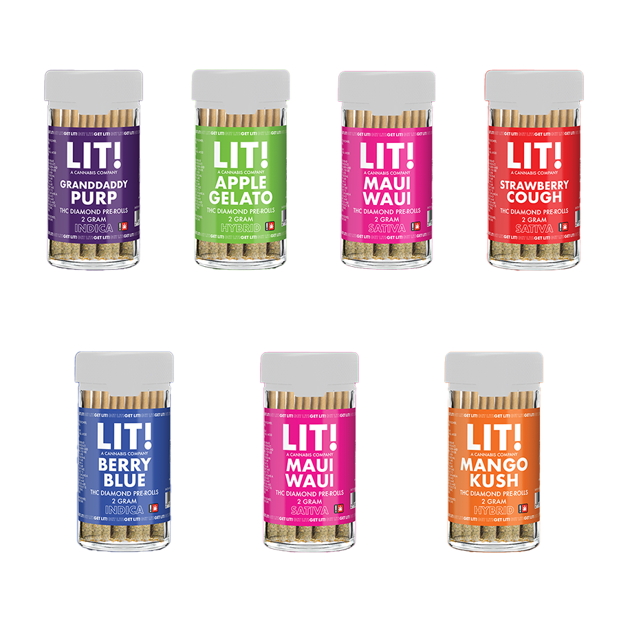 High-quality GET LIT! ‘DIAMOND THC’ PRE ROLLS from LIT.