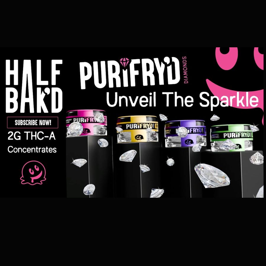 HALF BAK’D PURIFRYD THC-A DIAMOND DABS – HALF BAKD official product photo