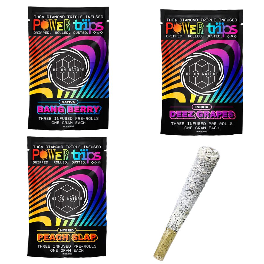 High-quality HI ON NATURE POWER TRIPS THC-A PREROLLS from HI ON NATURE.