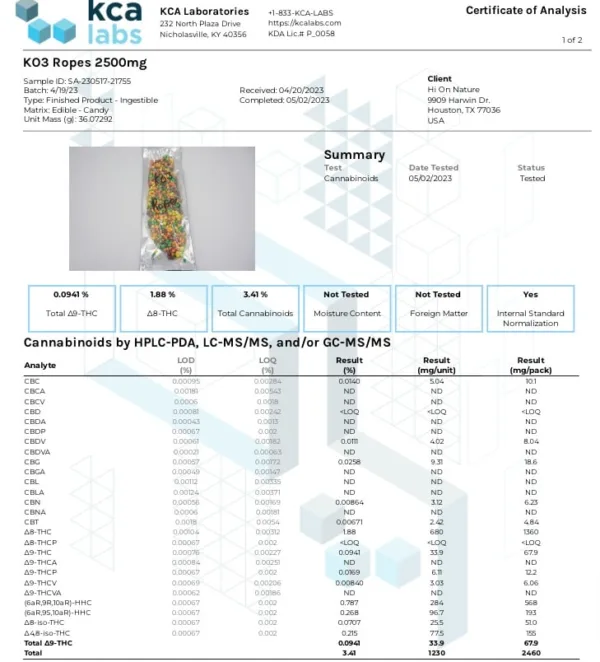 HI ON NATURE ‘KO3’ ROPES – official HI ON NATURE product photo