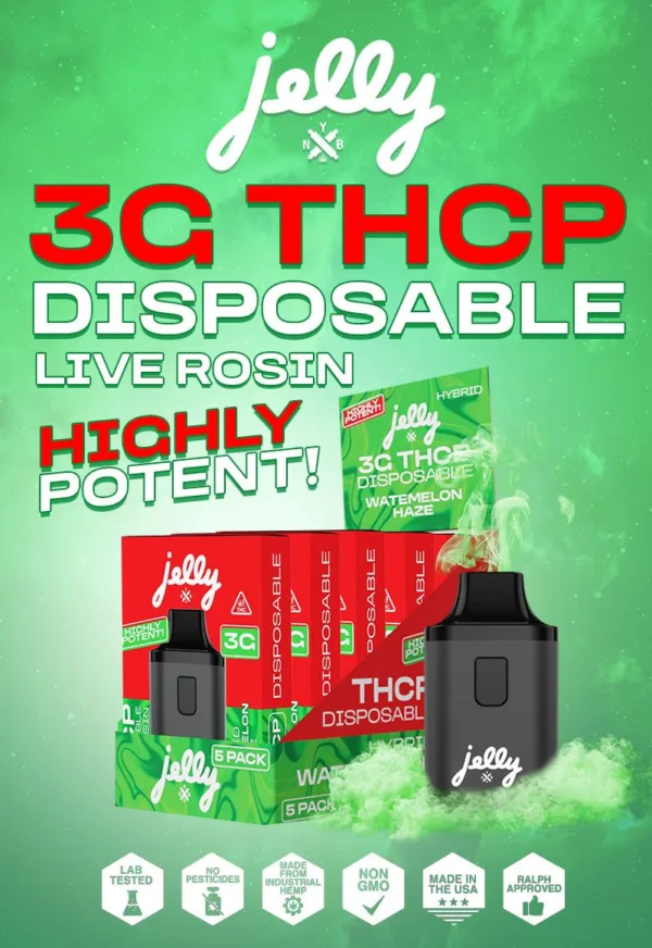 High resolution image showcasing JELLY THC-P DISPOSABLE.