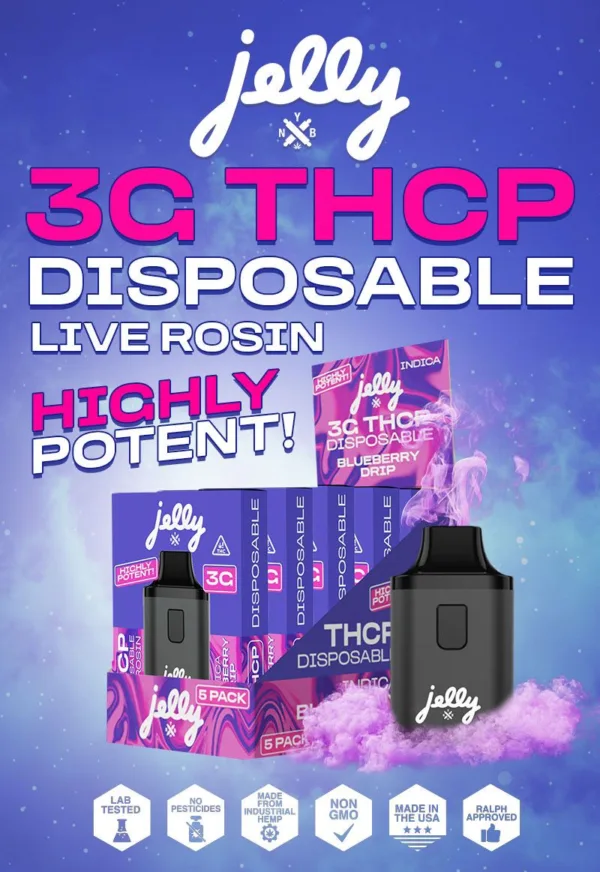 High resolution image showcasing JELLY THC-P DISPOSABLE.