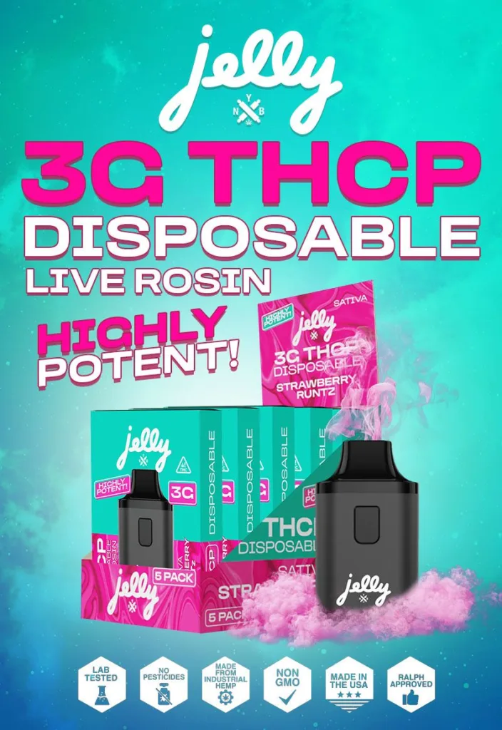 High resolution image showcasing JELLY THC-P DISPOSABLE.