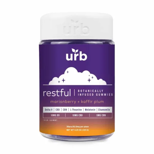 URB ‘RESTFUL’ BOTANICALLY INFUSED GUMMIES - Premium and potent formula by URB